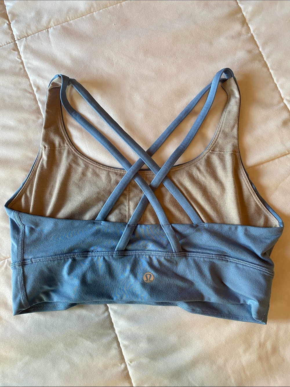 lululemon athletica Sky Blue and Cream Crossback Sports Bra